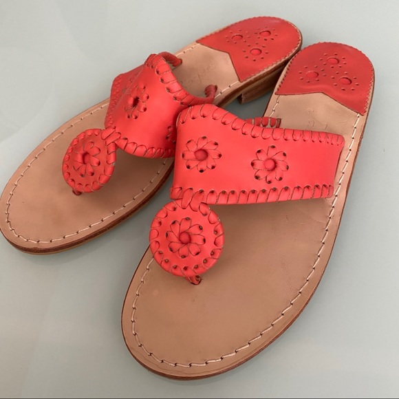 Jack Rogers Coral Flat Sandals | Women's Size 8 - Picture 3 of 4